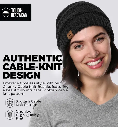 Vista 67 de Gorro de punto para mujer, cálido y suave, elástico, para clima frío de Tough Headwear