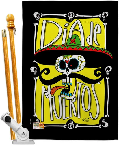 Vista 16 de Dia De Los Muertos Decoraciones Otoño Día de Muertos Decoración Habitación Hogar Mexico Mexicanos Ourdoor Interior Halloween Bandera Tapiz Césped