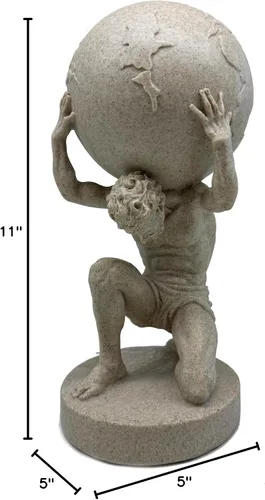 Vista 10 de FUNSXBUG Estatua de Dios griego grande de 11 pulgadas, escultura coleccionable de Atlas Holding World, decoración del hogar, sala de estar