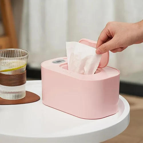 Vista 4 de Dispensador portátil de gran capacidad con pantalla LED, soporte ajustable para toallitas húmedas, dispensador de toallitas húmedas para bebés