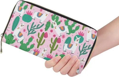 Vista 2 de Mumeson Hipster estampado mujeres cartera larga embrague cremallera PU cuero titular de la tarjeta