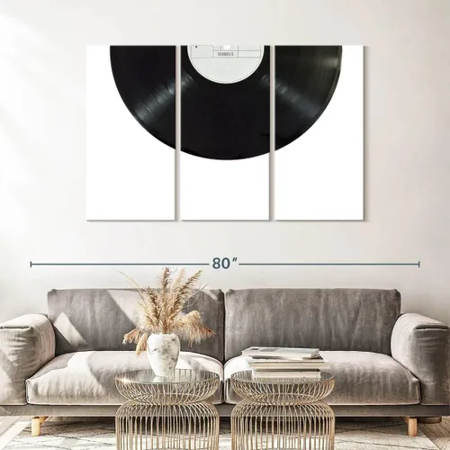 Vista 87 de Elephant Stock BW - Reproductor de discos de vinilo para pared, lienzo horizontal, decoración de pared de sala de estar de 3 piezas, impresión