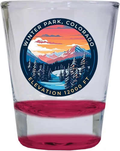 Vista 7 de Winter Park Colorado Design A Souvenir - Vaso de chupito redondo de 1.5 onzas, color naranja Naranja Individual