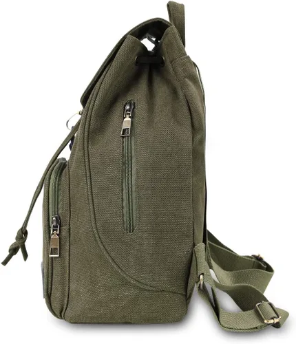 Vista 31 de Mochilas de lona a la moda, bolso casual para compras al aire libre, mochila deportiva, senderismo, viajes, bolsa multiusos, Café, Mochilas