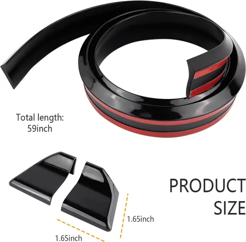 Vista 2 de Spoilers para automóviles, alerón trasero reflectante de fibra de carbono de 4.9 pies para decoraciones de automóvil, tira universal de spoiler