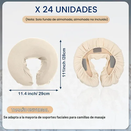Vista 3 de Macarrie - Juego de 24 fundas de microfibra para mesa de masaje, color beige