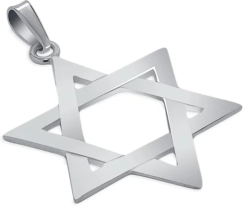 Vista 2 de World Jewels Colgante de plata de ley 925 pulido sólido de estrella de David para mujeres y hombres Bar or Bat Mitzvah Hanukkah Idea de regalo