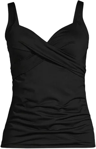 Vista 4 de Lands End Parte superior tankini con aros resistentes al cloro para mujer color negro regular 10 Negro