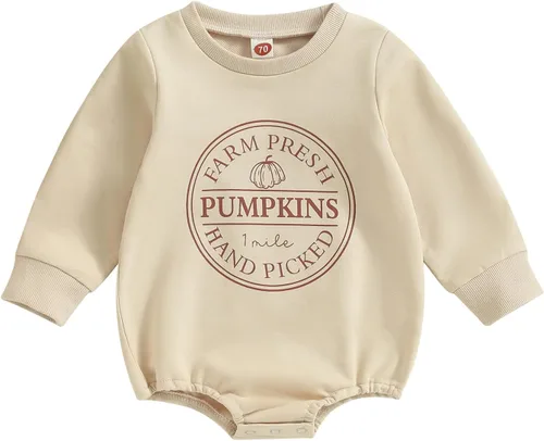Vista 15 de Adobabirl Traje de Halloween para bebé, sudadera de fantasma, calabaza, mameluco, suéter de gran tamaño, lindo para otoño e invierno