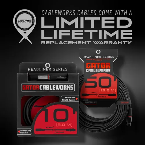Vista 7 de Cableworks Por Gator Cases Headliner Series Premium 3 Foot XLR Cable de micrófono (GCWH-XLR-03)