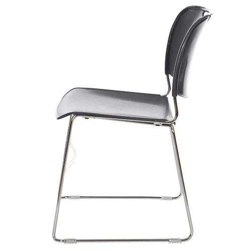 Vista 7 de OEF Furnishings OEF8502/4 Silla apilable con base de trineo de plástico ultracompacta (gris oscuro, paquete de 4)
