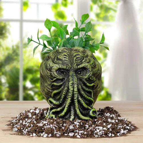 Vista 2 de Maceta de Cthulhu de Toy Vault (5 pulgadas); Maceta mini de resina de monstruos inspirada en H.P. Lovecraft