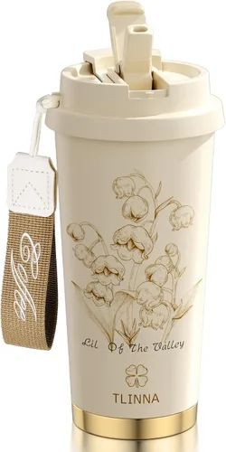 Vista 14 de [Tapa 2 en 1] Taza de viaje, taza de café, taza de café, revestimiento de cerámica forrada, acero inoxidable 316, sin BPA, vaso aislado al vacío