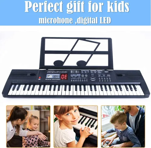 Vista 7 de SEMART teclado Piano digital piano eléctrico portátil teclado de música electrónica de 61 teclas juguete para niños principiantes niños pequeños