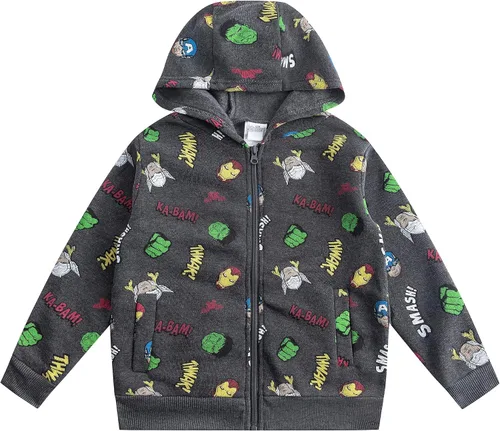 Vista 2 de Marvel Avengers Iron Man, Hulk and Captain America - Paquete de 2 sudaderas con capucha para niños pequeños y niños pequeños