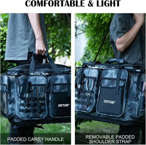 Vista 8 de Goture Bolsa grande para aparejos, almacena hasta 8 unidades 3700 Plus 4 unidades 3600 bandejas de aparejos (no incluidas), almacenamiento