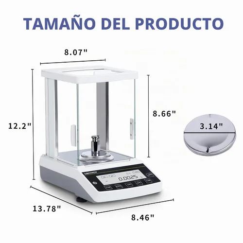 Vista 5 de Balanza Analítica 0.0001g*120g Balanza de Laboratorio 0.1mg de Precisión Escala de Laboratorio de Alta Precisión Escala de Joyería Balanza Digital
