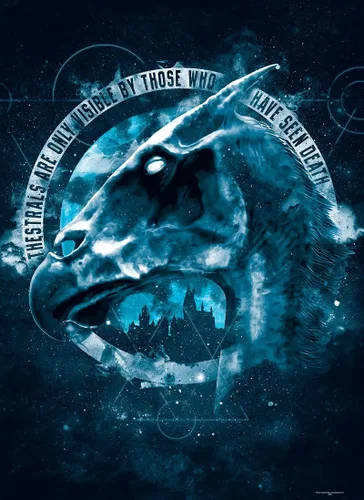 Vista 3 de Harry Potter Thestral - Rompecabezas prémium de 1000 piezas Rompecabezas con temática de película de Harry Potter