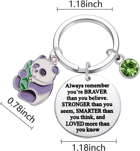 Vista 2 de TongXin Lindo llavero de oso panda para amantes de los pandas, regalo divertido de animales para mujeres y niñas, llavero de panda