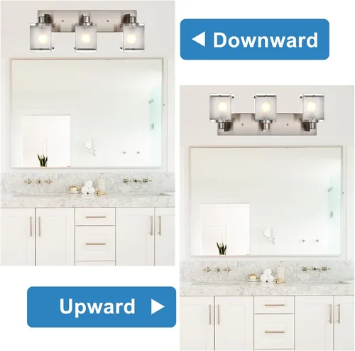 Vista 5 de Accesorios de iluminación de tocador de baño 3 lámparas de pared
