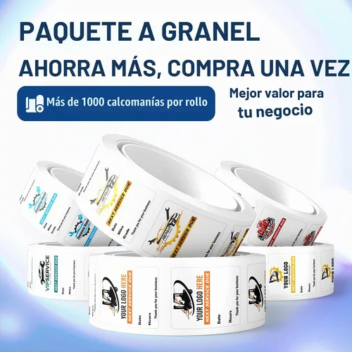 Vista 5 de McAuley Labels Calcomanías personalizadas para cambio de aceite, parabrisas, jamba de puerta, duraderas, fáciles de escribir, fáciles de despegar