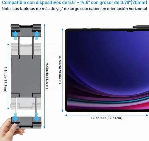 Vista 5 de PLDHPRO Soporte para Tablet para Soporte de Micrófono Giratorio 360°, Soporte de Música para iPad, Montaje para Micrófono con Abrazadera, Soportes
