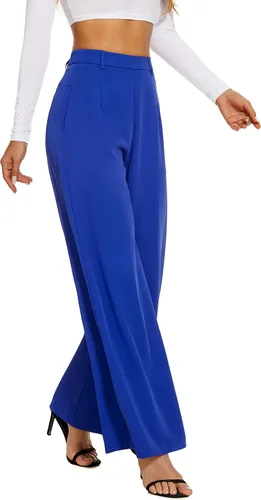 Vista 4 de FUNYYZO Women Wide Leg Pants Side Hidden Zipper Lounge Flare Bottoms Causal Long Trousers