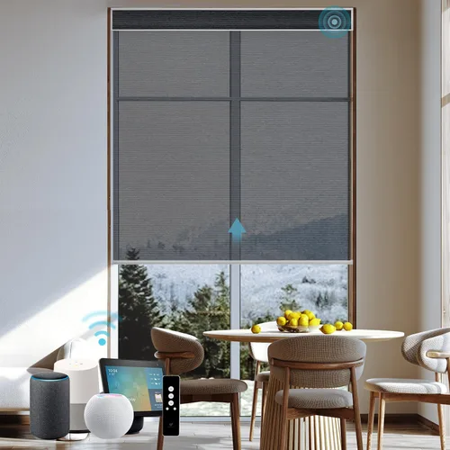 Vista 54 de SmartWings Persianas Motorizadas con Filtro de Luz, Compatible con Matter Thread Homekit Z-Wave Alexa Google, Persianas con 70% de Opacidad Safari