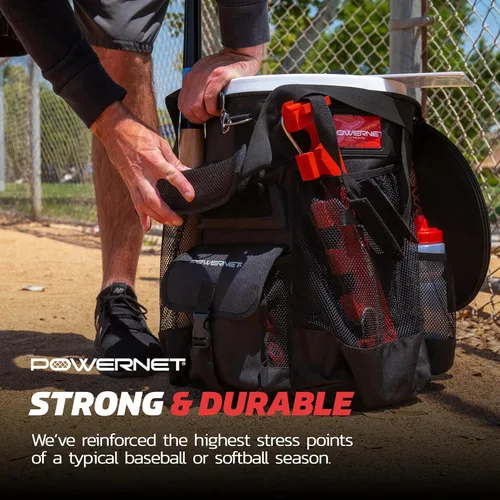Vista 6 de PowerNet Baseball Softball Coaching Bucket Caddy Cover, Multiple Pockets Carry Gameday Essentials, 3 Styles for 6 Gallon Bucket Organization
