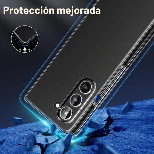 Vista 5 de Foluu Funda transparente para Samsung Galaxy Z Fold 5 con protector de pantalla frontal integrado, resistente a los arañazos, carcasa protectora