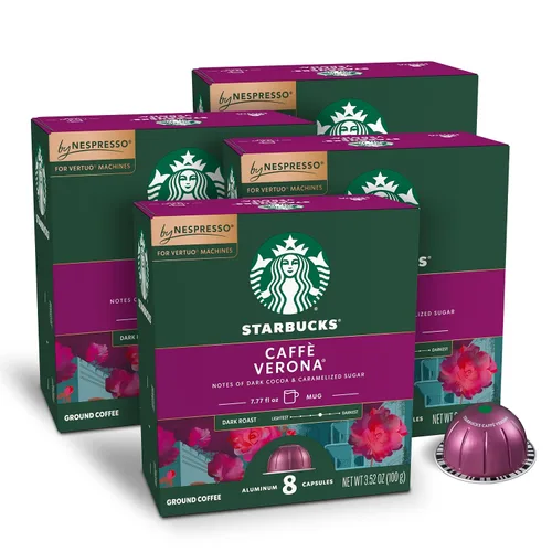Vista 12 de Starbucks by Nespresso Vertuo, paquete variado de café tostado oscuro, 32 cápsulas de café, prepara 7.8 onzas.