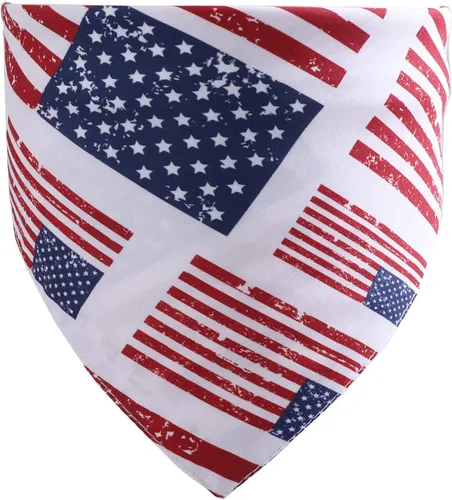 Vista 5 de Bandana para perro del 4 de julio, bufanda para mascotas con bandera
