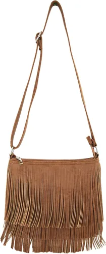 Vista 2 de Bolsos de cuerpo cruzado con flecos estilo vaquera occidental, bolso de transporte oculto para mujeres de campo bolsas de hombro individuales, Beige