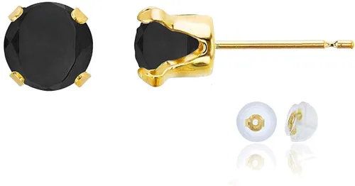 Vista 76 de Aretes de tuerca de plata de ley 925 chapados en oro de 14 quilates macizo, oro amarillo, blanco o rosa de 0.236 in Amatista