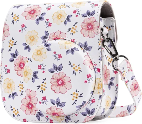 Vista 20 de Funda Protectora Compatible con Cámara de Fotos Instantáneas Fujifilm Instax Mini 12 11 9 8 con Bolsillo y Correa Ajustable (Mariposa Grande Pequeña)
