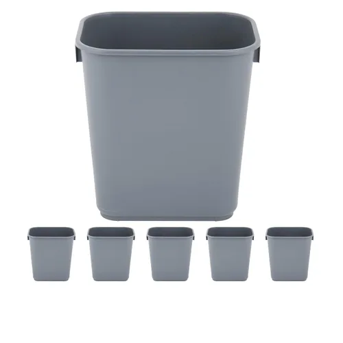 Vista 35 de Cubo de basura rectangular beige de 10 galones para restaurante, papelera comercial, papelera de plástico para oficina, cubo de basura para baño