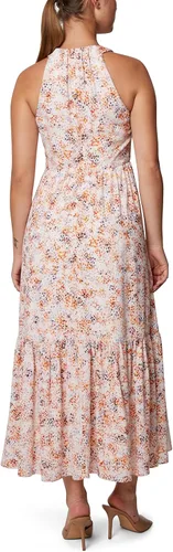 Vista 2 de Laundry by Shelli Segal Vestido midi con cuello halter y falda escalonada para mujer