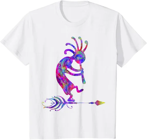 Vista 29 de Native American Kokopelli With Feather 2 - Camiseta Fan Fun, Negro, S