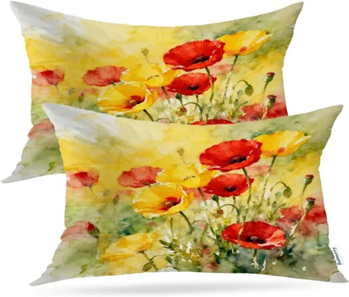 Vista 98 de Batmerry Fundas de almohada decorativas con estampado digital de hojas verdes y gatos negros con estampado digital para sofá, cama, cremallera