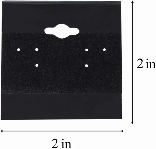 Vista 5 de Super Z Outlet Tarjetas de plástico de terciopelo negro para aretes, accesorios de joyería, 2 x 2 pulgadas (100 unidades)