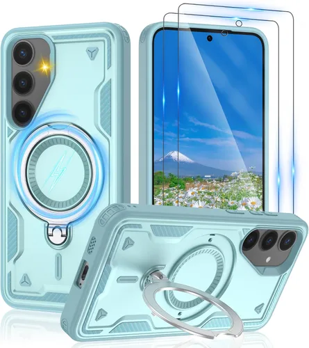 Vista 107 de Gritup fro Funda para Google Pixel 9A, funda protectora magnética de grado militar compatible con Mag-Safe, 2 protectores de pantalla HD, soporte