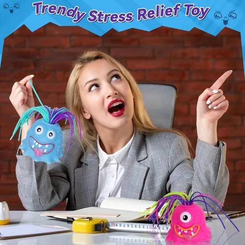 Vista 5 de Juguetes para aliviar el estrés y el cabello con luz LED, diferentes gritos, novedosos monstruos gritadores para adultos, adolescentes y autismo