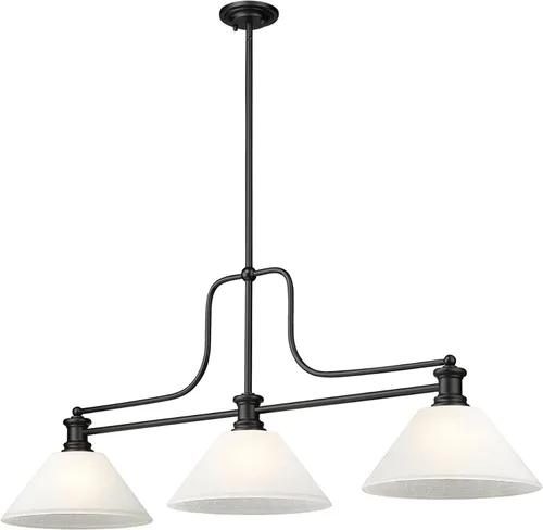 Vista 6 de Z-Lite 725-3-AWL14 Melange 3 Light Colgante lineal de 14" de ancho con tonos cónicos