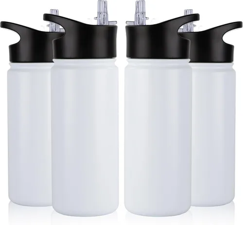 Vista 30 de Botella de agua aislada de 64 onzas con tapas de pajita y boquilla, jarra de agua de acero inoxidable de medio galón con mango de paracord, vacío