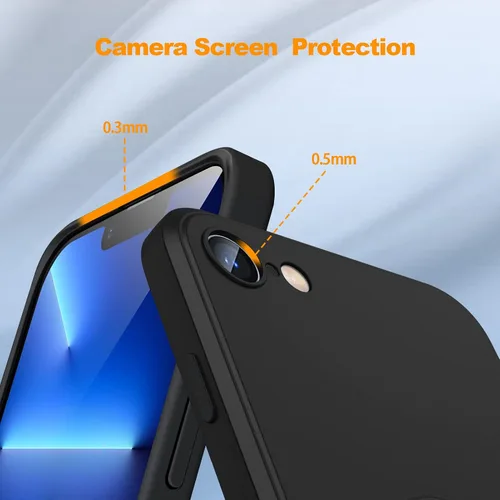 Vista 4 de Funda para iPhone 11, funda de goma de gel de silicona líquida, no amarillenta, funda protectora de silicona multicolor, funda protectora Negro