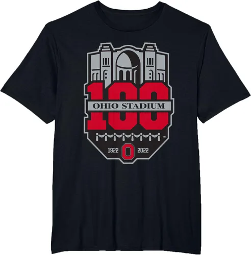 Vista 22 de Camiseta con licencia oficial de los 100 años del logotipo de fútbol del estado de Ohio, Negro