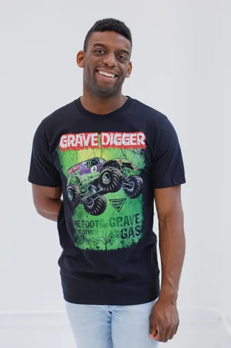 Vista 3 de Camiseta Monster Jam para Adultos Grave Digger El Toro Loco Megalodon