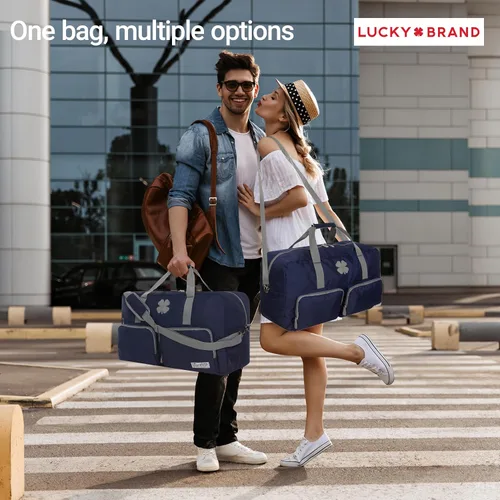 Vista 3 de Lucky Brand Bolso de fin de semana plegable para adultos con correa de hombro ajustable para adultos unisex, marino, Deportes