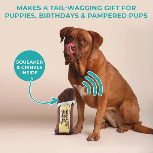 Vista 6 de Haute Diggity Dog Barkbells Pawtein Bar - Juguete de peluche para perros pequeños, medianos y grandes, juguetes interactivos divertidos