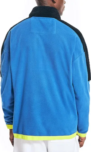 Vista 3 de Nautica Men's Competition Sustainably Crafted Quarter-Zip Mixed-Media Pullover